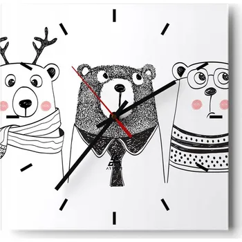 Hodiny Velké nástěnné hodiny 40x40 cm pro děti - Skleněné a tiché