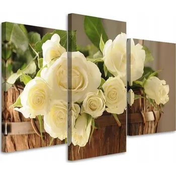 Obraz OBRAZ ZE 3 DÍLŮ KVĚTINY ROSTLINY ŽLUTÝ 60x40