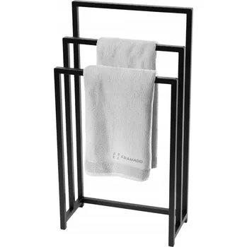 Držák na ručník Tyč na ramínka Framado černá kovová, 3 místa