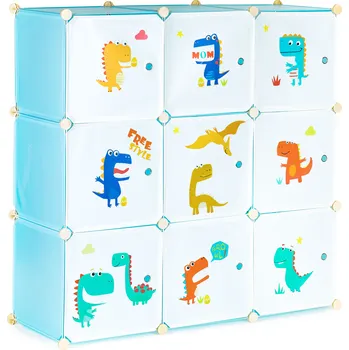 Dětský stůl Dětská úložná modulární skříň s 9 policemi - modrá PJJCBS0009-09A