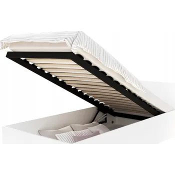 Postel Jednolůžková postel imitace dřeva AJKmeble 90x200 cm bílá