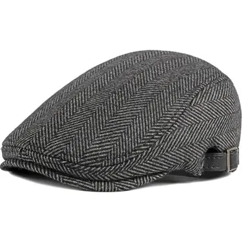 Čepice Pánská plochá zateplená čepice bekovka Herman Černá JAMONT 22111508501200661