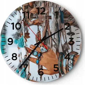 Hodiny Kuchyňské nástěnné hodiny 30x30 Ženská ruka Moderní skleněné hodiny Tiché