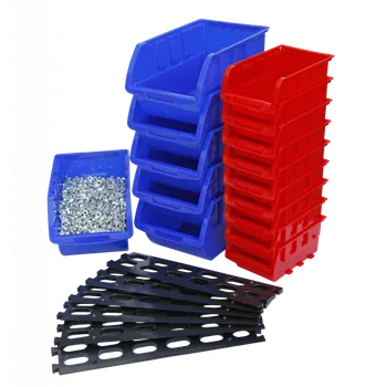 ALASPRO Závěsná plastová lišta s 15 plastovými boxy