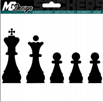 Samolepicí dekorace na vozidlo SAMOLEPKA na auto PIONKY FIGURY ŠACHOVÉ ŠACHY 20x11