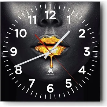 Hodiny Kuchyňské nástěnné hodiny 30x30 Abstrakce Skleněné hodiny do obýváku Moderní Tiché