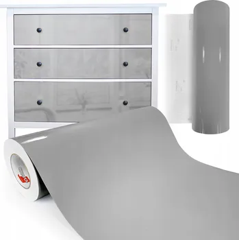 Tapeta Samolepicí Fólie Šedá Lesklá na Nábytek, Desku, Parapet, DIY, Role 50x150cm