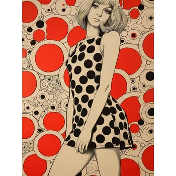 Plakát Plakát Červené Tečky bez rámu 75 x 100 cm