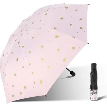 Deštník Dámský skládací deštník se srdíčky Růžový Carla 97k-cube