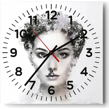 Hodiny Nástěnné hodiny do obýváku 40x40 Žena Bezhluké hodiny na skle Tiché
