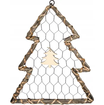 Vánoční dekorace TIN TOURS - Vánoční ozdoba z proutí - stromeček