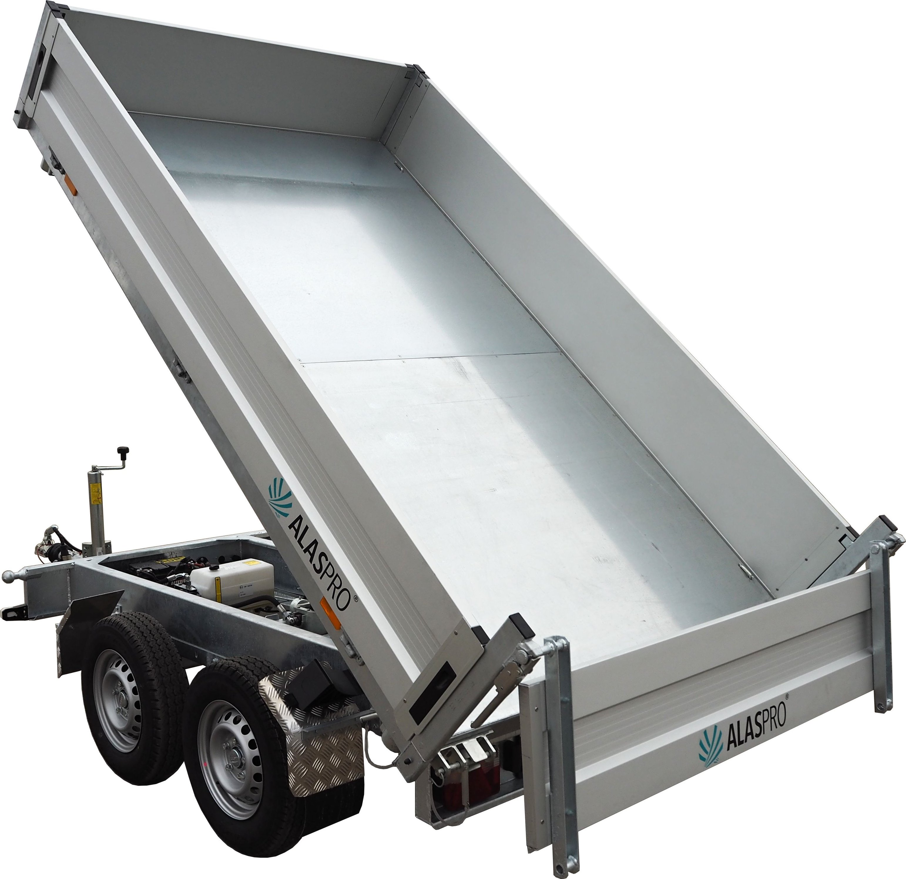 Třístranný sklápěcí přívěs AHB 3SK 2700 kg 2600x1560mm ruční hydraulika