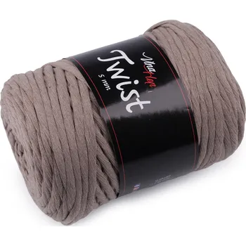 Příze Bavlněná pletací příze Twist macrame 500 g rozčesávací, barva 11 (8224) béžová