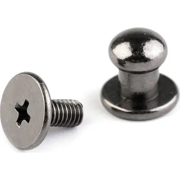Sedlářský nýt šroubovací Ø6 mm, malé, 1 nikl černý