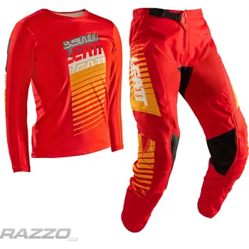 cyklistický dres Dětský komplet LEATT Moto 3.5 Ride Kit Junior Red 2025 kalhoty Y26 / dres YL