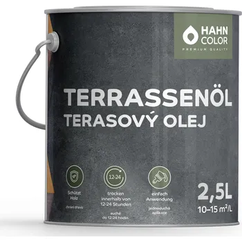 barva a nátěr na dřevo Hahn Color TERASOVÝ OLEJ TO-07 Mahagon - Mahagoni Velikost balení: 2,5L + dárek k objednávce nad 1000Kč