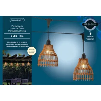 Venkovní osvětlení Světelný řetěz Lumineo 200 cm do sítě, černý