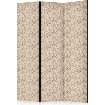 Paraván Paraván - béžová příroda lesa - houby, květiny a bylinky na světlém pozadí Velikost: 135x172 cm, Provedení: Jednostranný