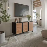 Nábytek PEGAS s.r.o. Tv komoda VOLARE 150 3D, černý mat/ ořech