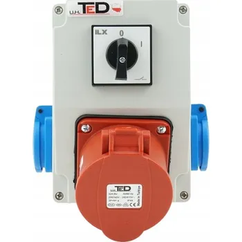 Elektrická zásuvka STAVEBNÍ ROZVADĚČ COMBOPOL 1 X 400V 32A/5P + 2 X 230V + HLAVNÍ VYPÍNAČ 0-1