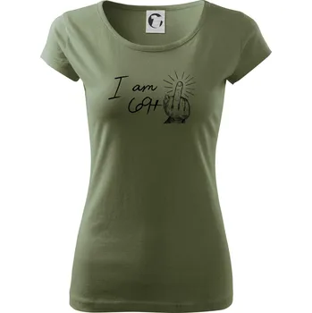 Dámské tričko I am fuck off 70 - Dámské triko Pure - 2XL ( Khaki )