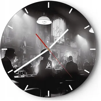 Hodiny Nástěnné hodiny do kuchyně 30x30 Bar Skleněné hodiny do obýváku Loft Tiché