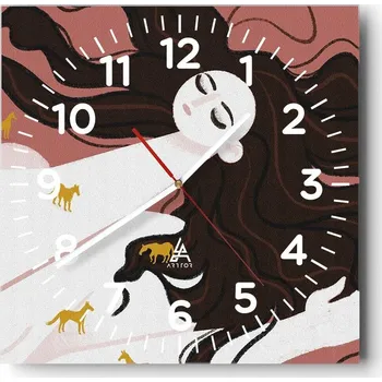 Hodiny Nástěnné hodiny do obýváku 40x40 Žena Bezhluké hodiny na skle Tiché