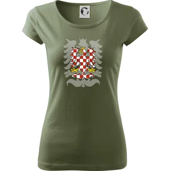 Dámské tričko Moravská orlice velká se stínem - Dámské triko Pure - M ( Khaki )