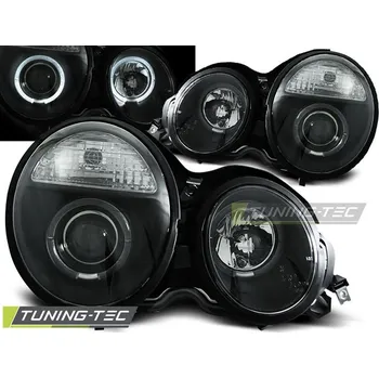 Osvětlení automobilu Tuning-Tec Přední čirá světla Mercedes Benz E W210 (1995 - 1999) - černé - Angel Eyes