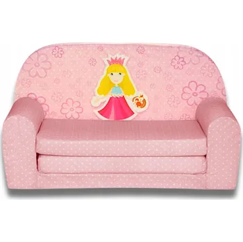 Obývací pokoj Pohovka Fortisline MALÁ DĚTSKÁ POHOVKA PRINCEZNA 78 x 104 cm látka růžová