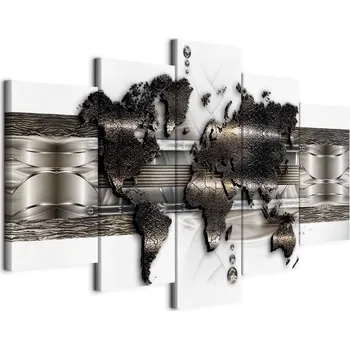 Obraz Obraz - Metal World Map II Velikost: 100x50 cm, Provedení: Standard