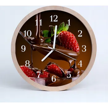 Hodiny Stylové nástěnné hodiny Čokoládové jahody Ovoce