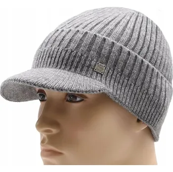 Čepice Pako Jeans zimní čepice s kšiltem šedá, univerzální velikost