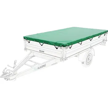 Přívěs k motorovému vozidlu Přetahovací plachta vč. gumového lana a upínacích kolíků Rozměr ložné plochy přívěsu: 2065 x 1100 mm, Barva přetahovací plachty: tmavě šedá