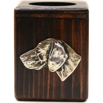 Svícen Ohař výmarský dřevěný svícen se psem, na čajovou svíčku (ohřívač)