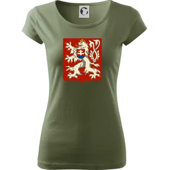 Dámské tričko Znak ČSR - Československá republika (1948–1960) - Dámské triko Pure - 2XL ( Khaki )