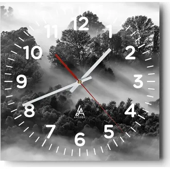 Hodiny Kuchyňské nástěnné hodiny 30x30 Krajina Skleněné hodiny do obýváku Moderní Tiché