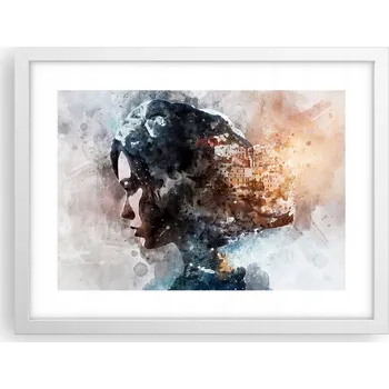 Obraz Obraz plakát v bílém rámu do obýváku 40x30 abstrakce foto na zeď