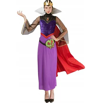 Karnevalový kostým Sada pro dospělé Zlá Královna (koruna, šaty s límcem a plášť)