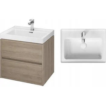 Koupelnový nábytek Cersanit Crea, závěsná skříňka s umyvadlem 60cm, set B114, dub, S801-288