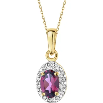 Přívěsek Zlatý přívěsek s diamanty a rodolitem - ryzost 585 - 229.103