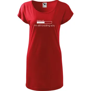 Dámské šaty DOBRÝ TRIKO Dámské tričko/šaty I'm still loading you Velikost: M, Barva: Červená