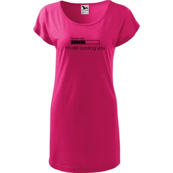 Dámské šaty DOBRÝ TRIKO Dámské tričko/šaty I'm still loading you Velikost: L, Barva: Purpurová