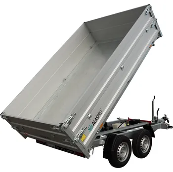 Přívěs k motorovému vozidlu Třístranný sklápěcí přívěs s nástavbou bočnic ARN 2600kg 3060x1800mm v elektrice