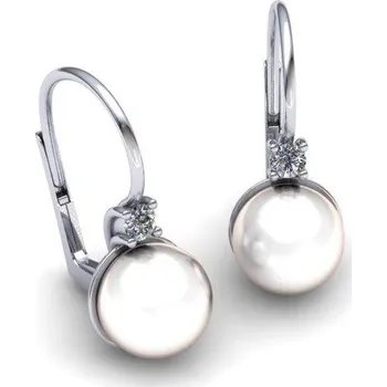 Náušnice Náušnice s bílou perlou NP18001 Materiál: Červené zlato 14kt