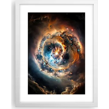 Obraz Obraz plakát v bílém rámu do obýváku 30x40 vesmír plakáty na zeď