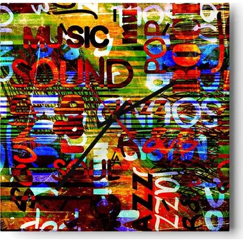 Hodiny Nástěnné hodiny do kuchyně 30x30 Graffiti Stylové hodiny na skle Loft Tiché