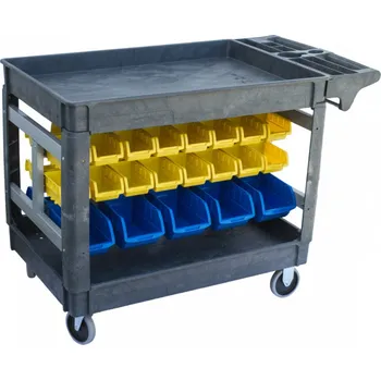 ALASPRO Dílenský vozík s boxy 950 x 650 x 855 mm, 42 boxů