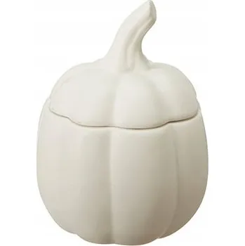 Květináč KERAMICKÁ NÁDOBA S VÍKEM DÝNĚ BÍLÁ MATNÁ 14x11 cm KVĚTINÁČ DÝNĚ