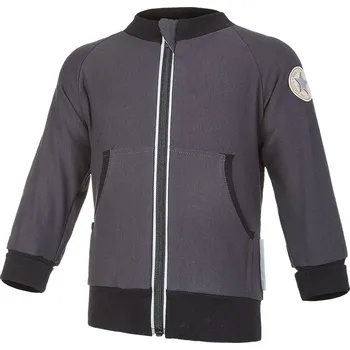 Little Angel mikina podšitá rozepínací Outlast® - antracit/pruh bíločerný Velikost: 86